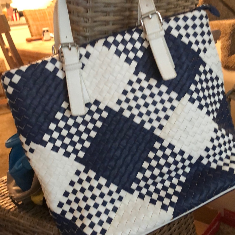 Beautifully leather woven women’s tote